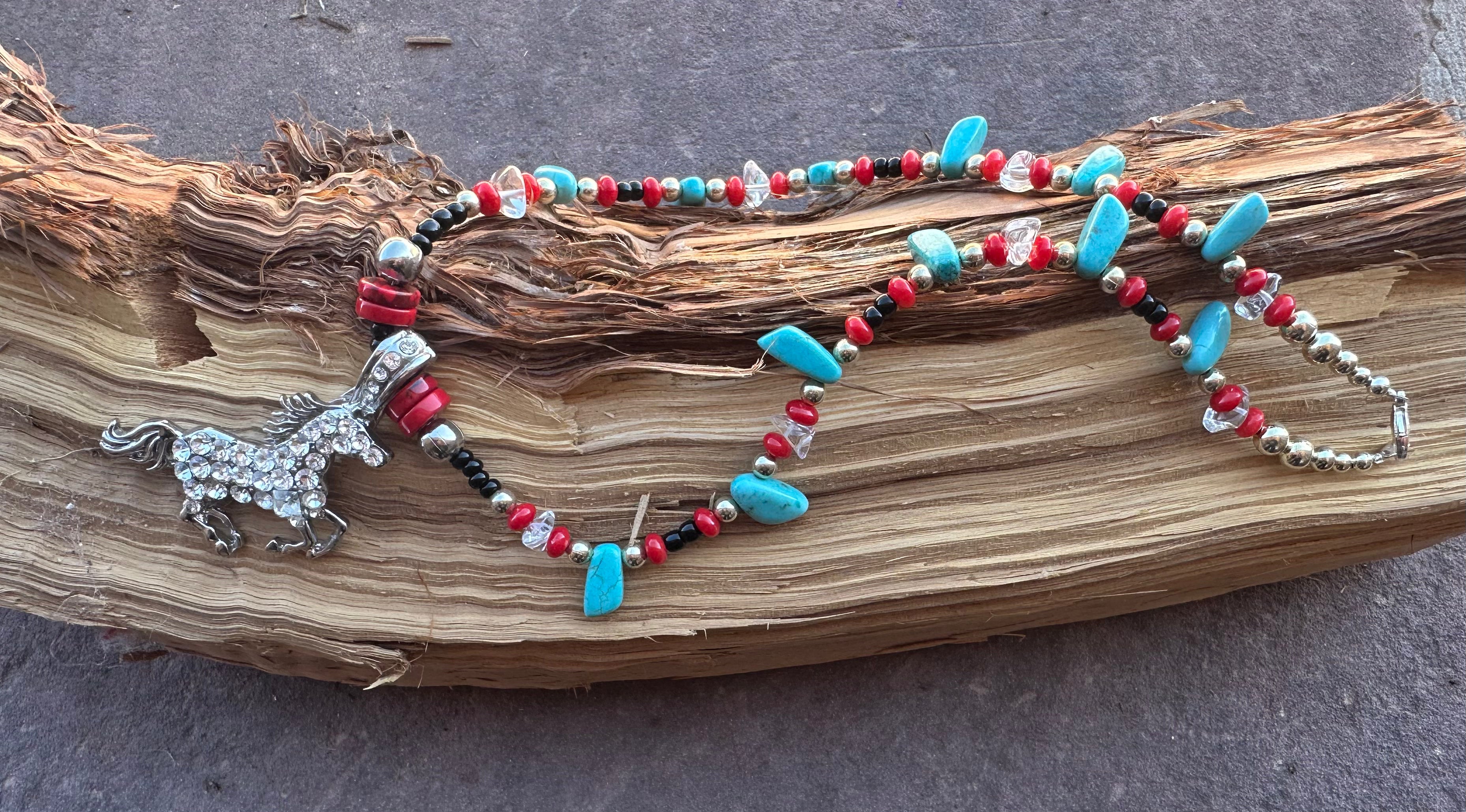 Southwest Style w/Bling Horse Pendant
